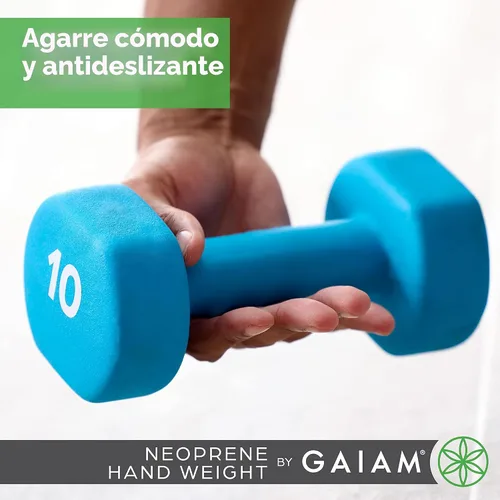 Miniatura 3 de Gaiam Mancuerna para mano (se vende en una sola) – Mancuerna con revestimiento de neopreno para ejercicio y acondicionamiento físico en casa