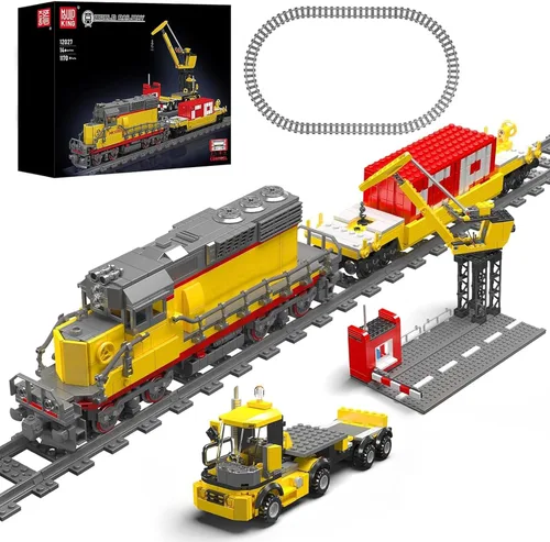 Mould King 12027 MOC Technology EMD SD40-2 - Juego de bloques de construcción de trenes de locomotora diésel, con control remoto, 1170 piezas con