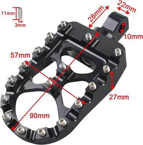 Miniatura 6 de MDPROMCP CNC Estriberas de pie ancho de motocicleta de aluminio con rotación de 360° ajustables, compatibles con Dyna Fatboy Iron 883 Sportster 883
