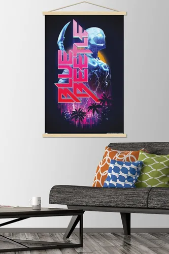 Miniatura 2 de Trends International DC Comics Movie Blue Beetle - Póster de pared con rayo, 22.375 x 34 pulgadas, paquete de impresión prémium y colgador de madera