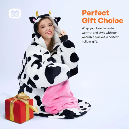 Miniatura 7 de Giggling Getup Manta Vestible con Capucha para Mujeres y Hombres Manta con Capucha Vestible de Forro Polar Sherpa Sudadera Manta Vestible Sherpa