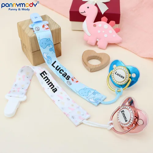 Miniatura 7 de 4 unidades, chupete personalizado con nombre, clip para chupete personalizado, regalo de bebé para niños y niñas recién nacidos, accesorio de bebé