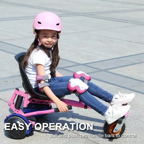 Miniatura 6 de Accesorio de asiento para aeropatineta con amortiguadores duales y rueda todoterreno de 6 pulgadas, accesorio de Go Kart de capacidad de 265 libras