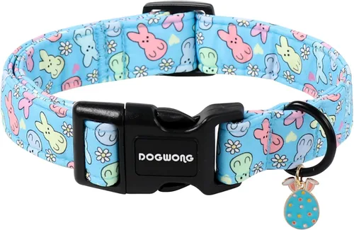 Miniatura 34 de DOGWONG Collar de Algodón Navideño para Perro, Collar de Perro Rojo de Papá Noel, Collares Duraderos para Mascotas de Fiestas Navideñas, Lindo Rojo