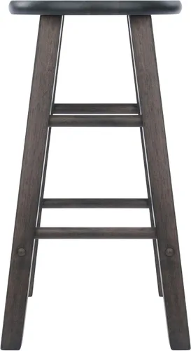 Miniatura 5 de Ergode Juego de taburetes de madera para mostrador, color gris ostra, juego de 2 piezas, madera maciza, capacidad de peso de 220 libras, estable