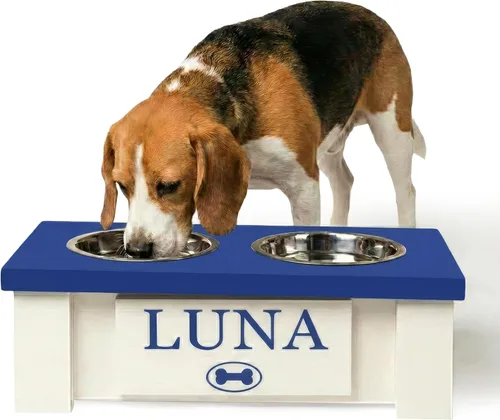 Miniatura 44 de GrooveThis Woodshop Soporte Personalizado de Cuenco Elevado para Perros de Tamaño Grande, Mediano, Pequeño y Extra Pequeño - Cuencos de Acero Negro