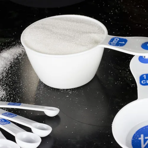 Miniatura 3 de Chef Craft Select Tazas medidoras de plástico, 1/4, 1/3, 1/2 y 1 taza, blanco y azul