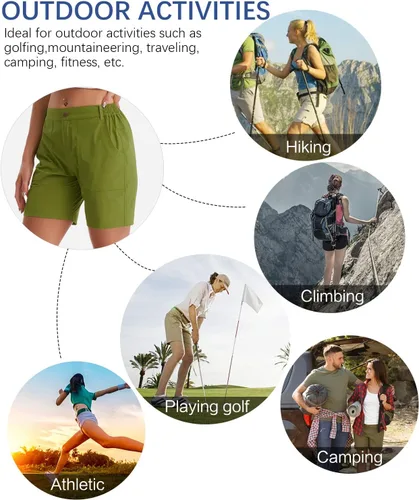 Miniatura 8 de MEETWEE Women's Hiking Cargo Shorts Quick Dry Travel Athletic Golf Short with Pockets Water Resistant