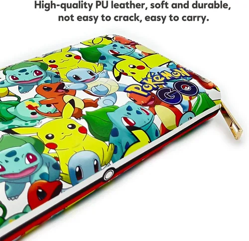 Miniatura 2 de FUUNUSLY Billeteras de anime para niños y niñas Lindo anime Kawaii con personajes de dibujos animados y llavero colgante, juego de regalo