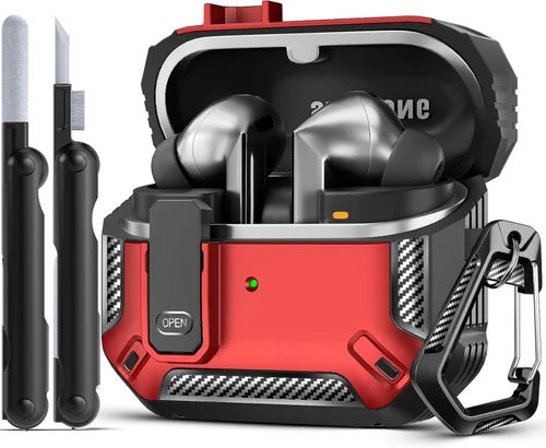 Miniatura 31 de Lock Fit Diseñado para Samsung Galaxy Buds3 FE (2025) / Buds3 Pro (2024) / Funda Buds 3 (2024), con kit de limpieza Cuerpo completo Resistente a
