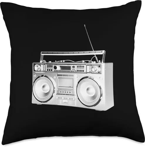 Miniatura 4 de Retro Boom Box 80s 90s, Ghetto Blaster Radio Cassette Player Throw Pillow