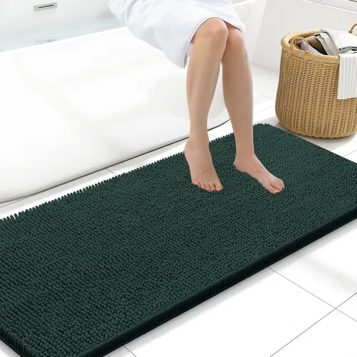Miniatura 185 de Arotive Alfombras de baño de felpilla extrasuaves y absorbentes, de 24 x 16 pulgadas, lavables a máquina, parte trasera de goma antideslizante