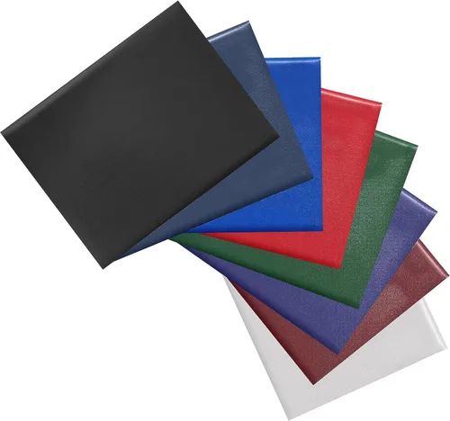 Miniatura 6 de Cubierta para diploma de 8.5 x 11 pulgadas, titular de certificado de graduación, cubiertas de certificado de cuero liso (negro)