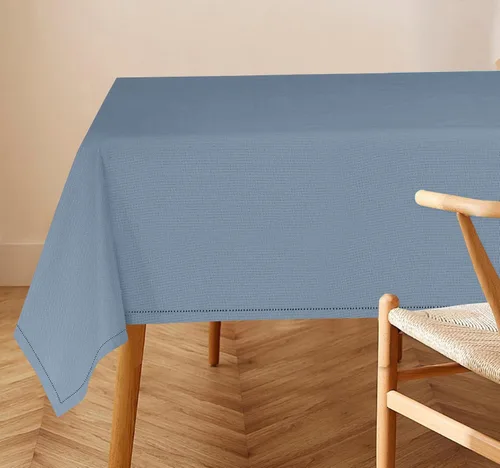 Miniatura 8 de RUVANTI Paño de Mesa Rectángulo de Lino de Algodón 72x54 Pulgadas, Borde Clásico, Resistente a Manchas, Paño Lavable Perfecto para Cubrir Mesa