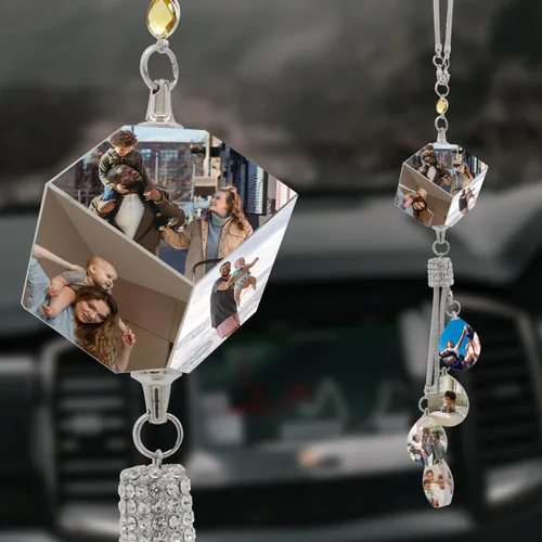 Miniatura 22 de AIFLM Adornos Personalizados de Foto de Cristal para Colgar en Coche Adornos Personalizados Estéticos para Espejo Adornos Personalizados
