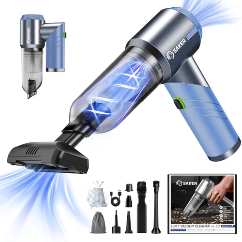 Miniatura 9 de Saker Aspiradora de Mano para Coche Portátil Inalámbrica 17000PA Mini Aspiradoras Recargables Aspiradora Plegable con Motor Sin Escobillas