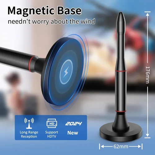 Miniatura 3 de Antena de TV Interior, Antena Digital de Largo Alcance de Más de 650 Millas para Todas las TV, Antena para Smart TV para Canales Locales, Soporta