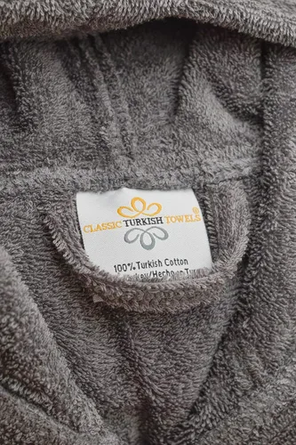 Miniatura 3 de Classic Turkish Towels Bata de baño unisex con capucha de algodón de alta calidad bata larga de felpa de felpa de lujo