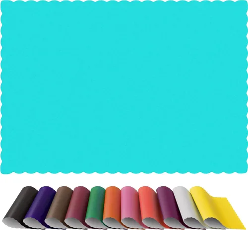 Miniatura 7 de Manteles individuales de papel, desechables, borde festoneado (50, negro)