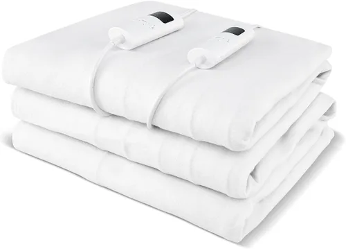 Miniatura 11 de Protector de colchón eléctrico de 75 x 39 pulgadas con 8 niveles de calor, 4 tiempos, protección contra sobrecalentamiento, controlador desmontable