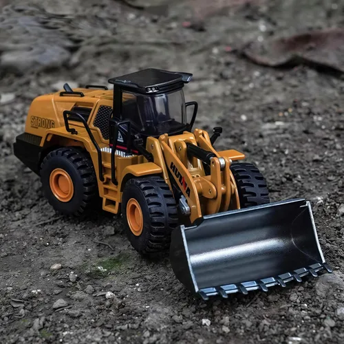 Miniatura 3 de Gemini&Genius Cargador de ruedas de alta resistencia, juguetes para vehículos de construcción a escala 1:60, niveladora fundida a presión, pala