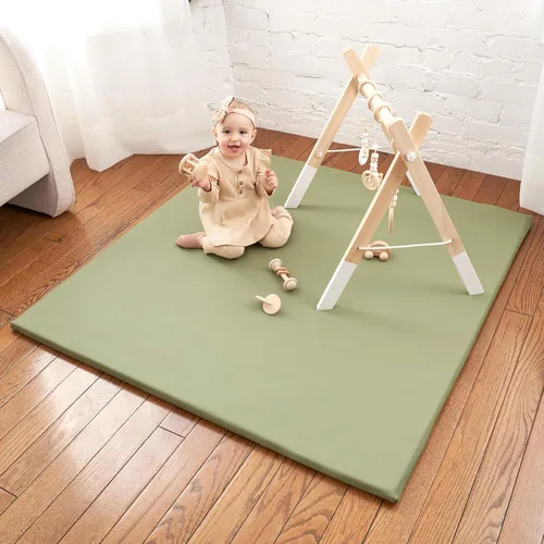 Miniatura 7 de Elegante alfombrilla de juego de cuero vegano para bebé - Suave, fácil de limpiar, crea un área de juego segura para tu bebé - La alfombrilla