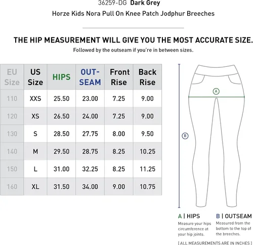 Miniatura 4 de HORZE Nora - Pantalones de equitación para niños con parches de piel sintética para niñas
