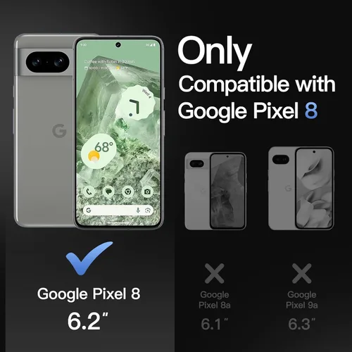 Miniatura 2 de JETech Funda magnética para Google Pixel 8 de 6.2 pulgadas 2023, compatible con MagSafe, translúcida mate trasera a prueba de golpes (Hazel)