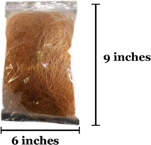 Miniatura 7 de SunGrow Fibra de coco de pinzón, sustrato de cama suelto para jaulas de nido de pájaros, material de anidación para periquito canario de colibrí