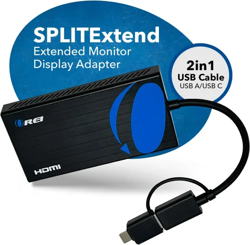 Miniatura 4 de OREI SplitExtend - Divisor HDMI extendido para monitor doble, pantalla de varios monitores, 3 pantallas separadas, adaptador USB A y USB-C a HDMI