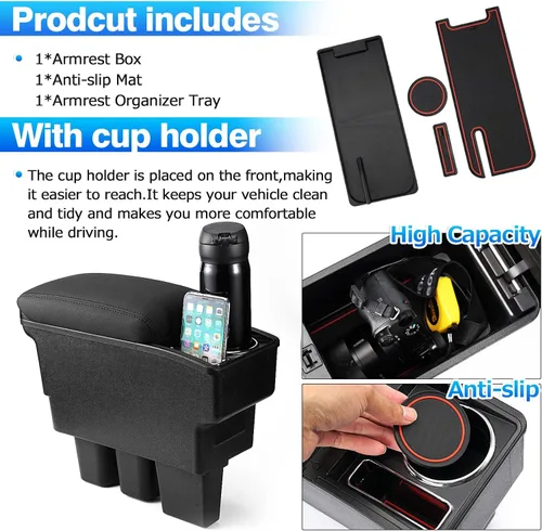 Miniatura 5 de Autorder - Caja de almacenamiento para consola central para Suzuki Jimny JB64W/JB74W 2018-2025 Accesorios Caja de reposabrazos de reemplazo