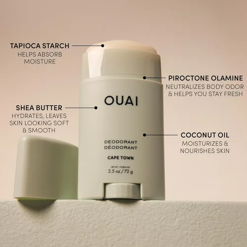 Miniatura 7 de OUAI Desodorante sin aluminio, desodorante para mujer con control de olores las 24 horas y aplicación invisible, enriquecido con notas de hierba