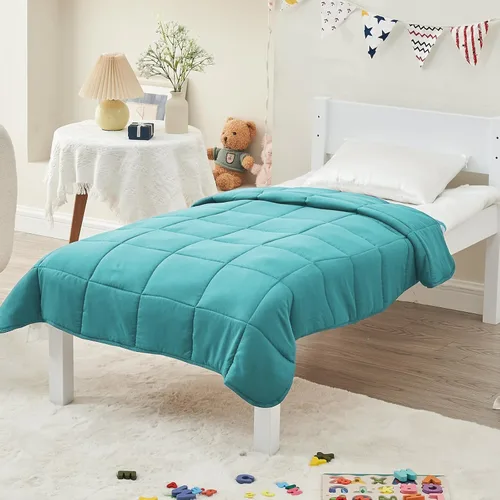 Miniatura 147 de Yescool - Manta con peso para adultos (15 libras, 60 x 80 pulgadas, azul), manta de enfriamiento pesada para dormir, 140-160 libras, manta