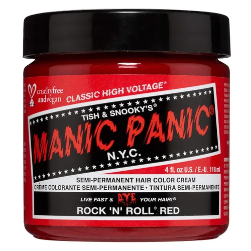 MANIC PANIC Rock N Roll - Tinte para el cabello Classic High Voltage semipermanente rojo cálido y vibrante, color de cabello rojo, vegano, sin PPD