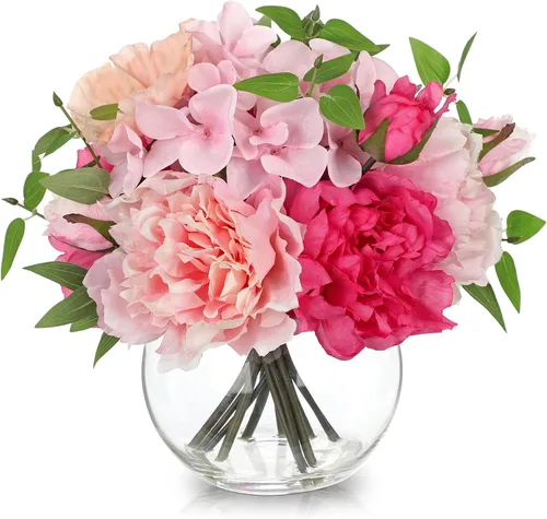 Miniatura 9 de DILATATA Flores sintéticas en jarrón de 9.3 pulgadas, arreglo de flores de orquídea Cymbidium con agua sintética de tacto real para mesa de boda