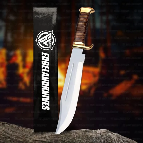 Miniatura 7 de Cuchillo Bowie grande con funda – Cuchillo Bowie gigante de 18 pulgadas, cuchillo de acero D2 resistente, hermoso cuchillo de hoja fija con mango