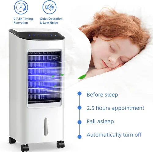 Miniatura 3 de ARLIME Enfriador de aire evaporativo, ventilador de aire acondicionado portátil 3 en 1 y humidificador, 3 velocidades de viento, 3 modos, pantalla