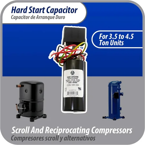 Miniatura 6 de Appli Parts APHS-2 - Kit de arranque duro de 3,5 a 4,5 toneladas, 208-265 V, 1 Ph para aire acondicionado incluye condensador 189-227mfd 330V