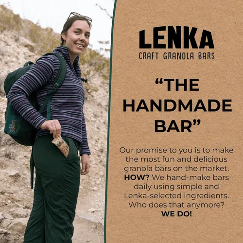 Miniatura 5 de Lenka Discovery - Paquete de 12 bocadillos de granola con alto contenido de fibra, caramelo salado, bayas omega, vainilla expreso, mantequilla