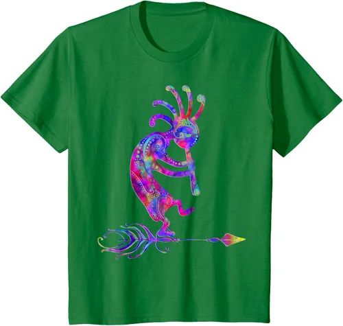 Miniatura 50 de Native American Kokopelli With Feather 2 - Camiseta Fan Fun, Negro, S