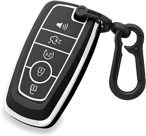 Kirsnda Funda para llavero compatible con Ford, funda de TPU suave para llave Expedition para Mustang Fusion Raptor F250 F350 F450 F550 Edge Negro