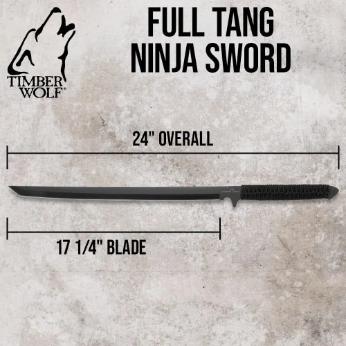 Miniatura 2 de Timber Wolf espada ninja de hoja completa Sure Grip Nylon Cord Wrapped Handle Durable ABS Scabbard with Belt Loop and Shoulder Strap Included