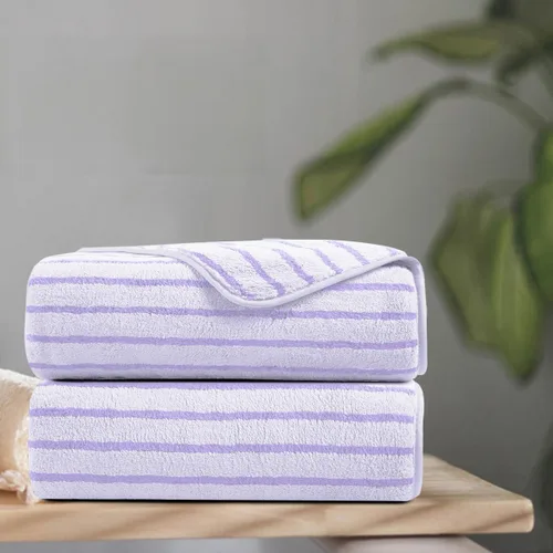 Miniatura 36 de Juego de 8 toallas de baño grandes a rayas estilo cabana color verde militar - Sábana de baño extragrande - 2 toallas de baño, 2 toallas de mano, 4