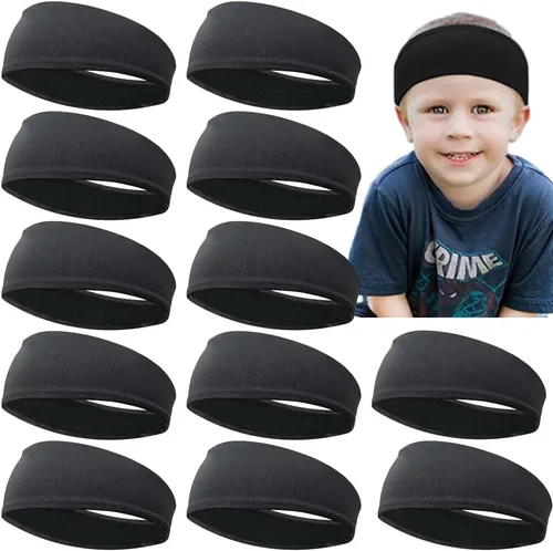 Miniatura 15 de JOYOYO Diademas deportivas transpirables para niños y niñas que absorben la humedad, banda elástica para el pelo para niños pequeños y adolescentes