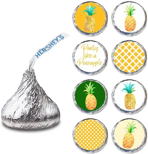 Miniatura 5 de Party Like a Pineapple Tropical Label for Hershey'S Kisses Chocolates - Pegatinas de caramelo - Juego de 240