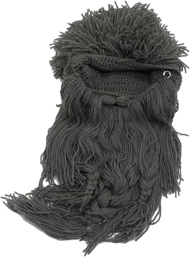 Miniatura 5 de Creative Barbarian Knit Beard Hat Funny Knit Hat Wig Beanie Hat Beard Facemask