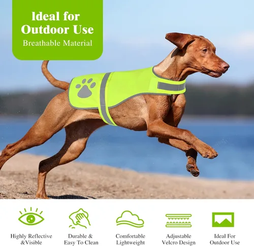 Miniatura 2 de Candofly Chaleco reflectante para perro, chaleco reflectante de alta visibilidad, chaleco ligero de seguridad para mascotas, para caminar por