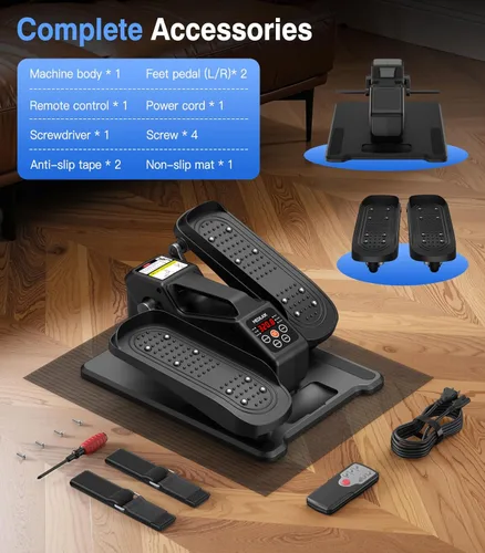 Miniatura 8 de Portable Under Desk Elliptical Machine with Wireless Remote. 12 Manual & 3 Automatic Speeds. Pedal Ellipse Leg Exerciser. Leg Exerciser While