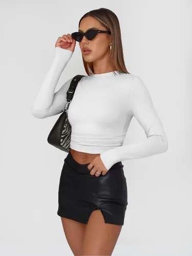 Miniatura 5 de Trendy Queen Camisas de manga larga para mujer, básicas, de primavera, otoño, a la moda, ajustadas, Y2K