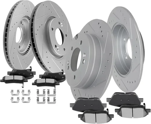 Miniatura 9 de Kit de frenos y rotores, SCITOO 4 rotores de freno y 8 pastillas de freno de cerámica para Jeep Grand para Cherokee 1999-2004
